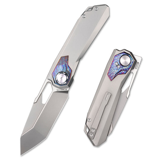 REMETTE RT-Peregrine Falcon Knife - Innovative Button Lock Structure - Handmade M390 Blade and Titanium Handle