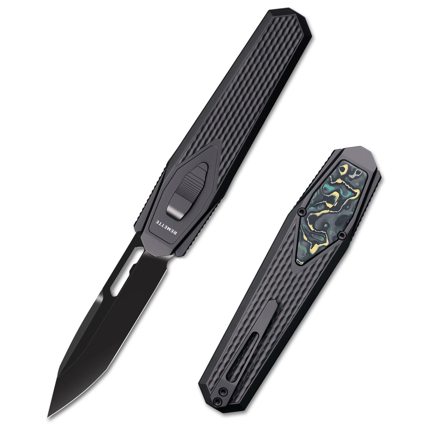 Remette RT-Swordfish Knife - M390 Tanto Blade and Titanium Handle - Black