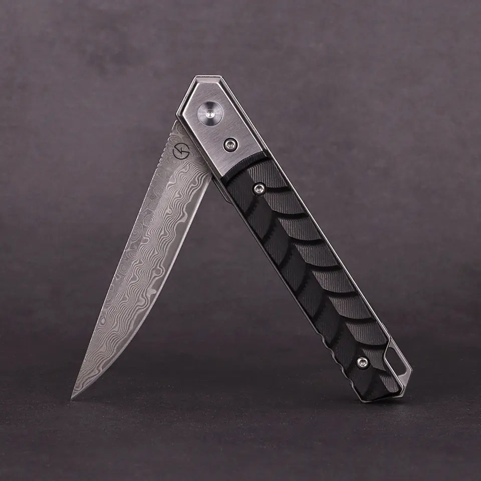 Stainless Damascus EDC Folder - KK2301