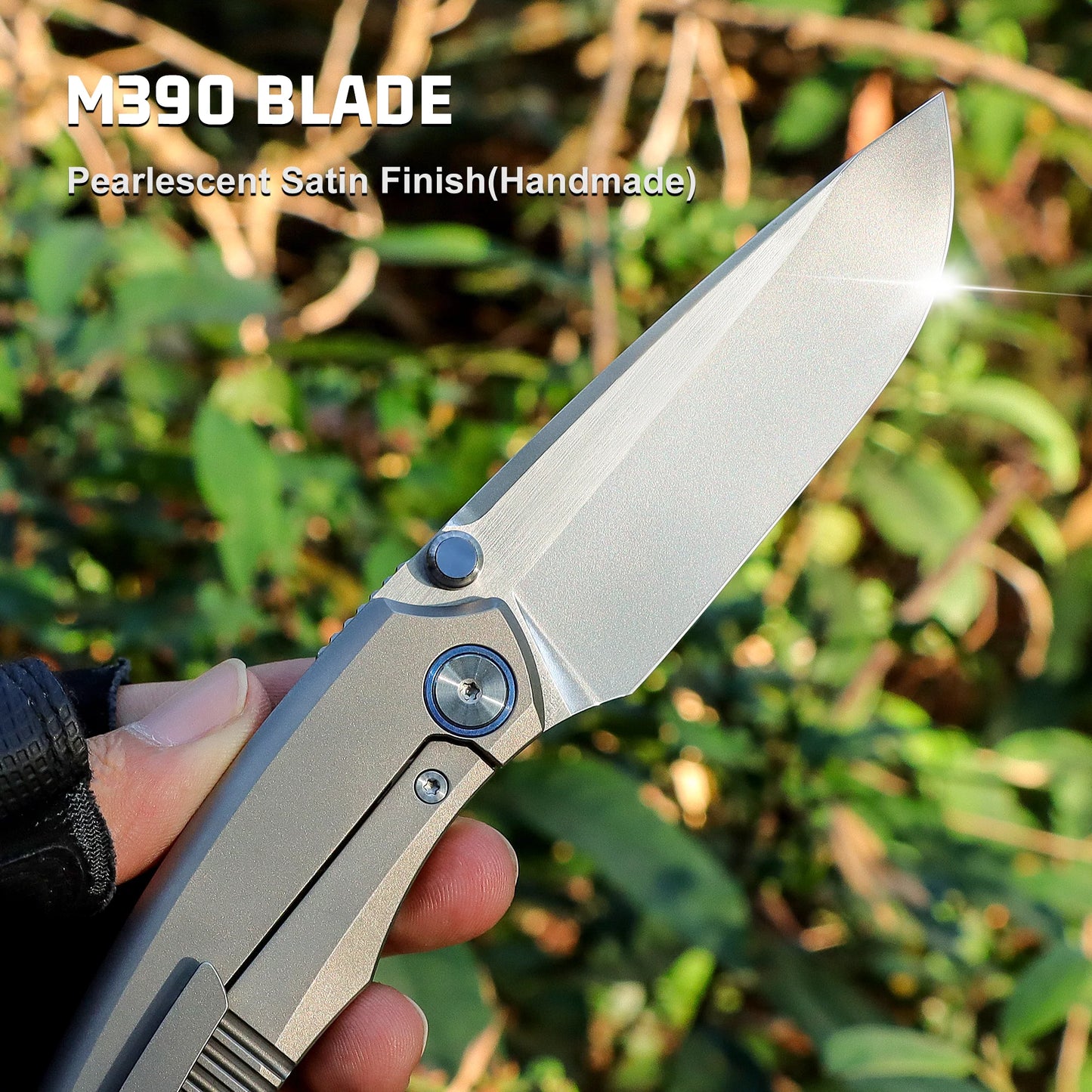 REMETTE Wild Species Premium M390, Titanium Pocket Folding EDC Knife