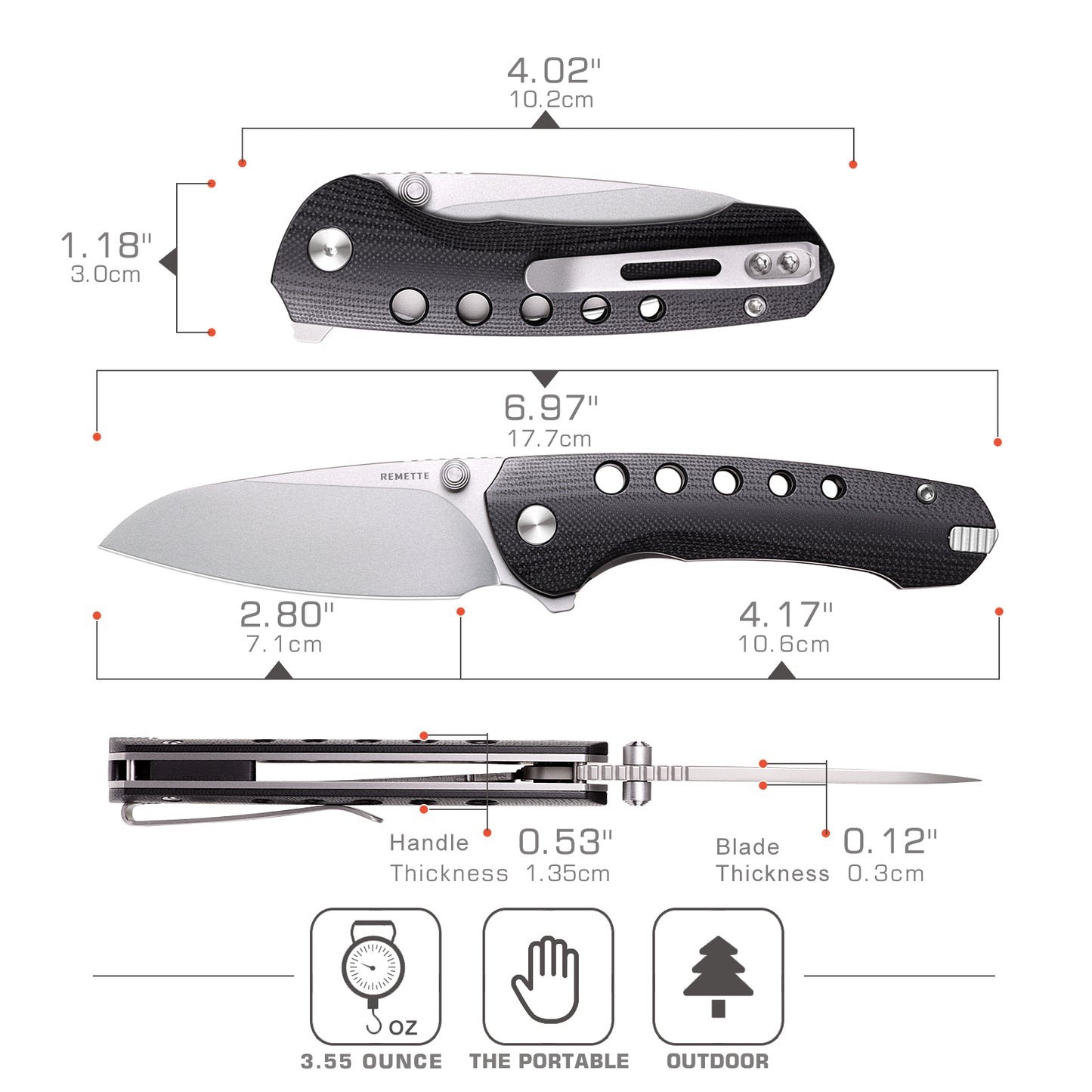 Remette RT-BEE-G EDC Folder with Titanium Toothpick