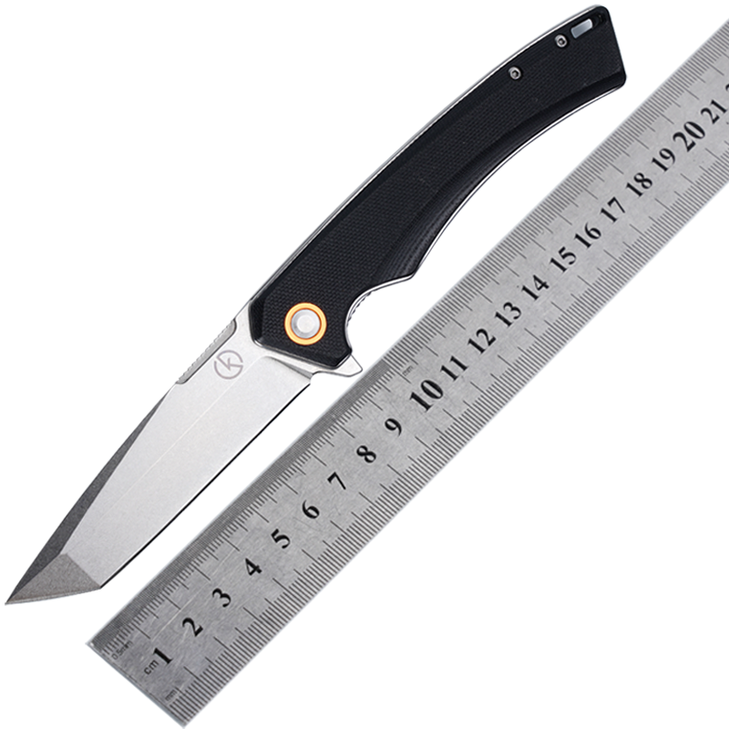 Koch Knives KK246 EDC Tanto Folding Knive (Black and Green)