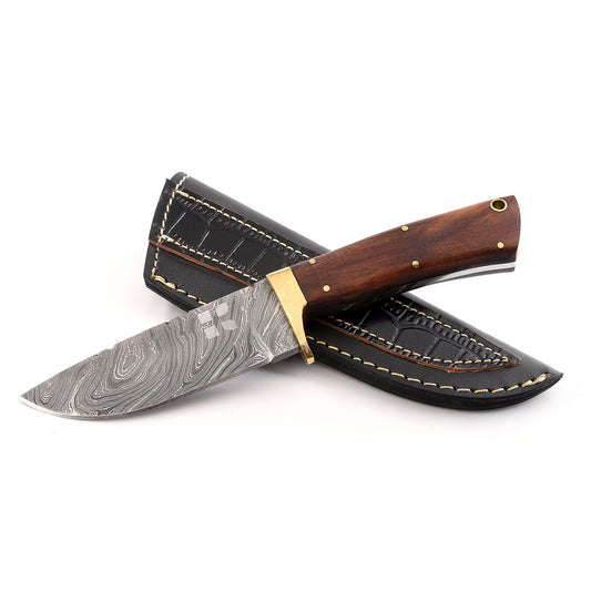 Handmade Damascus Steel Outdoor Knife - Walnut KK-09