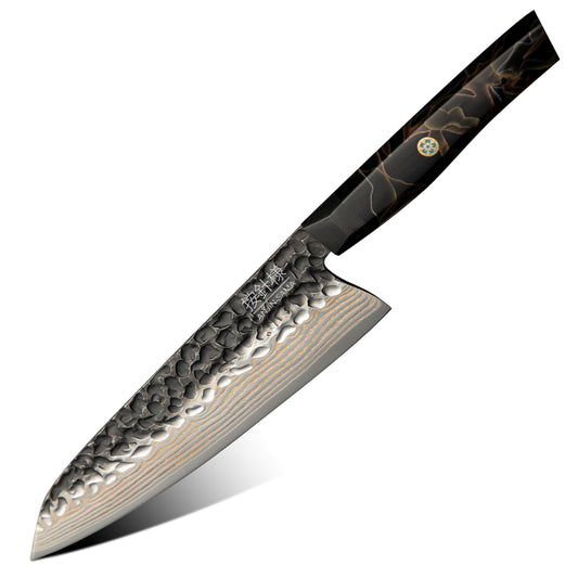 ANJIN-SAMA Ultra-Premium Copper Damascus Gyuto Chef Knife