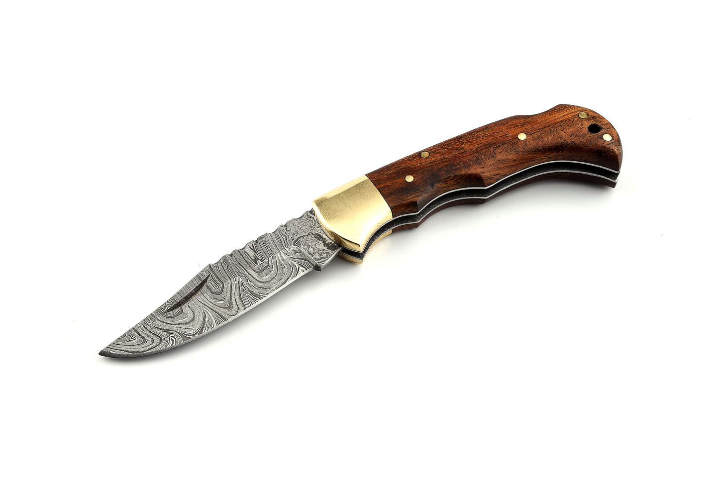 Handmade Damascus Steel Folder- Rosewood - KK-FK-1012