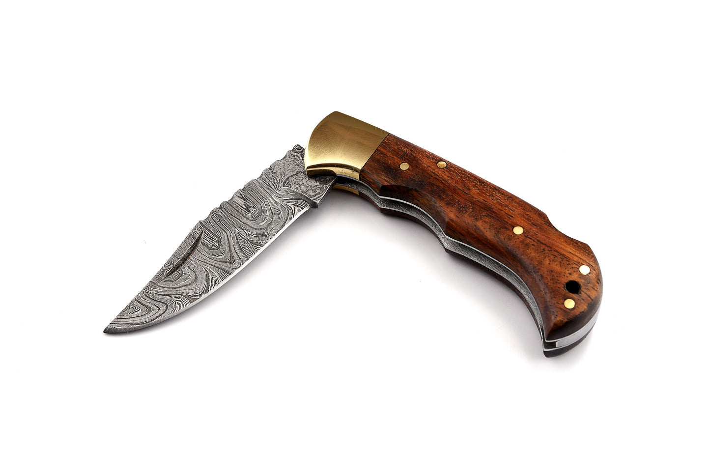 Handmade Damascus Steel Folder- Rosewood - KK-FK-1012