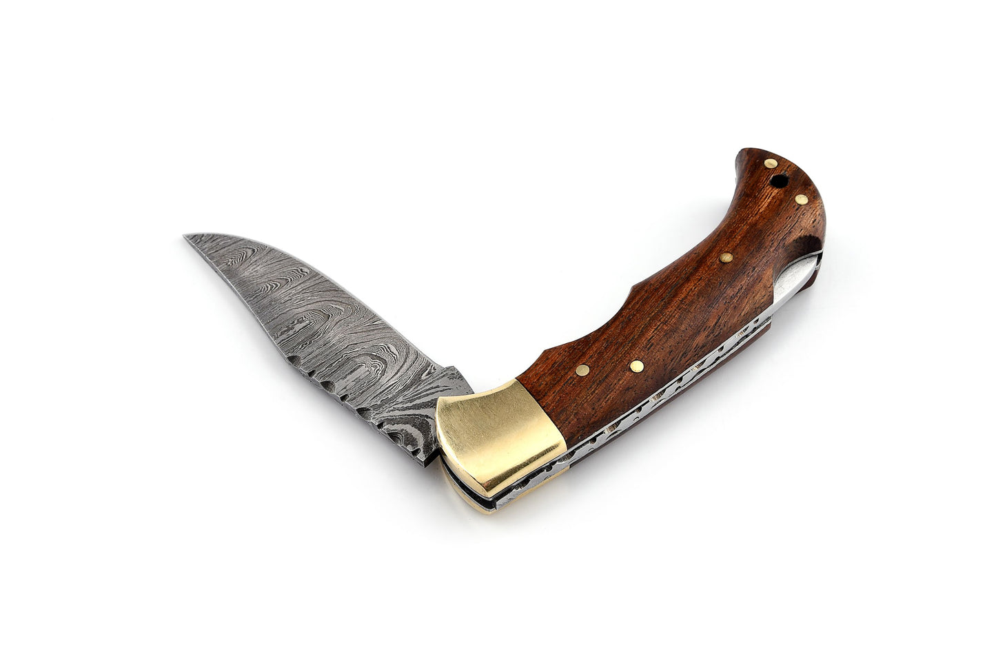 Handmade Damascus Steel Folder- Rosewood - KK-FK-1012