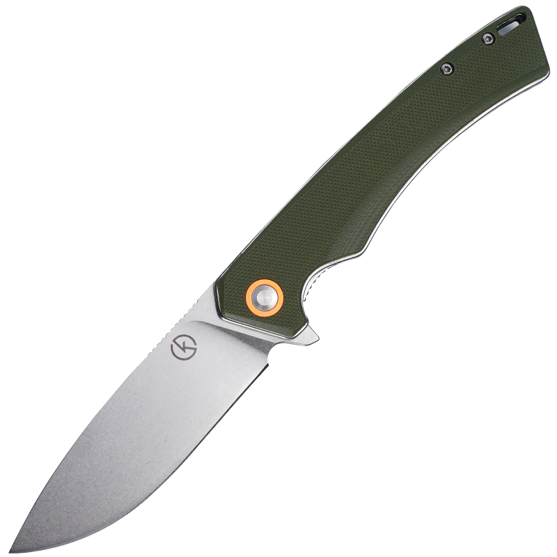 Koch Knives KK1146 Drop Point EDC Folding Knife (Black and Green)