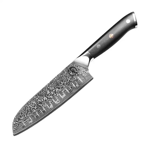 Premium Stainless Damascus Santuko Knife - KK778C