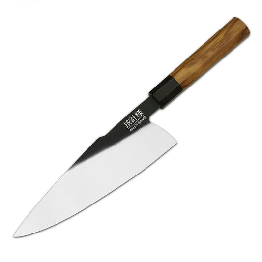 ANJIN-SAMA Chef Knife - Stainless Steel Blade with Olive Wood Handle for Culinary Precision