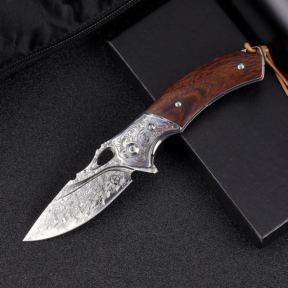 Premium Handmade Damascus Folder - KK2314