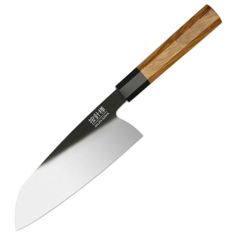 ANJIN-SAMA Santoku Knife - Versatile Japanese Blade with Olive Wood Handle