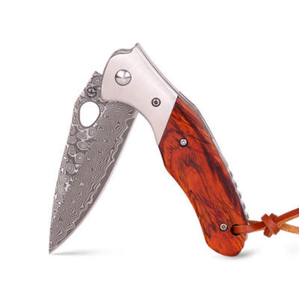 Premium Stainless Damascus Folding Knife KK2743