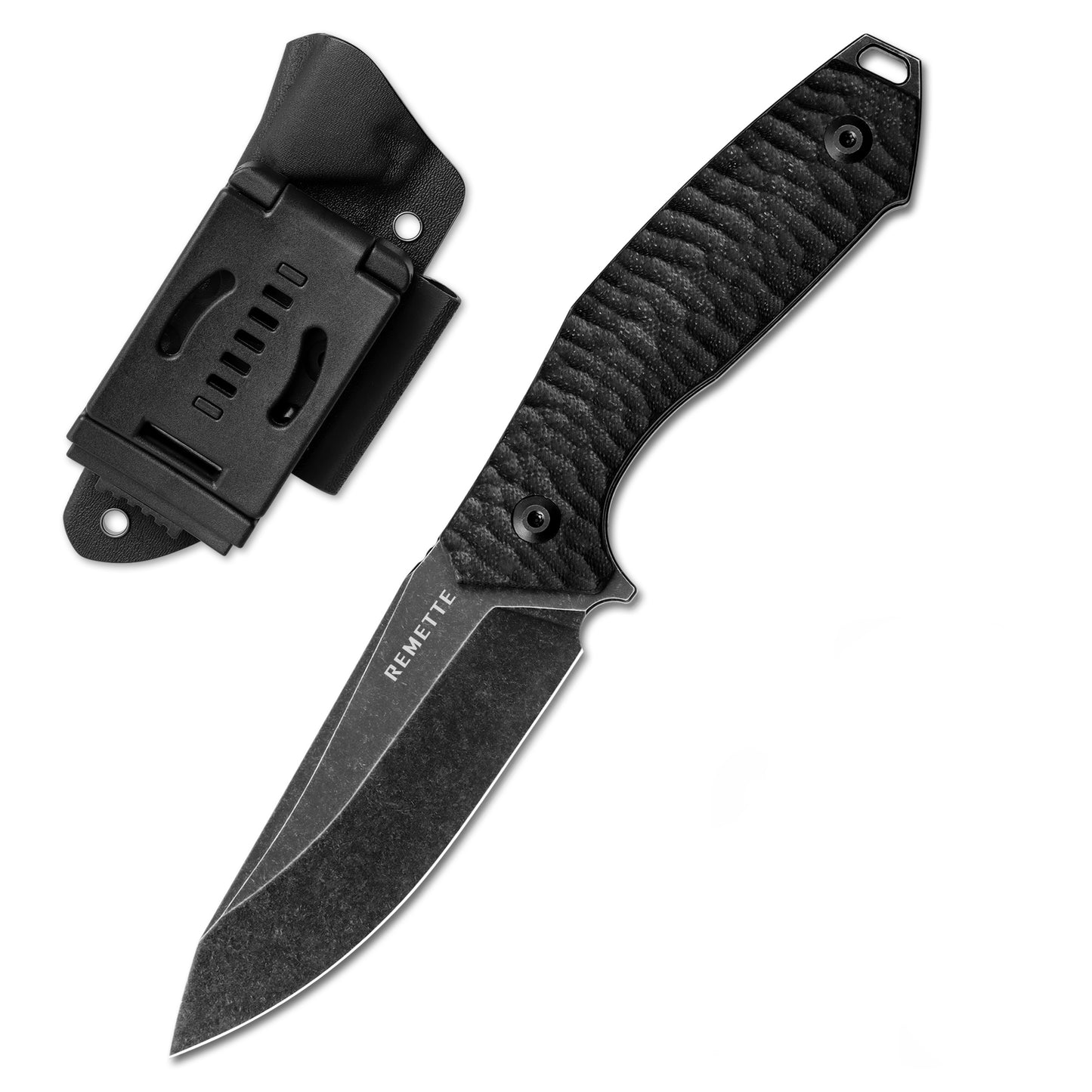 REMETTE RT-Allosaurus Fixed Blade Camping Knife - High-Quality D2 Steel with Durable G10 Handle and Kydex Sheath